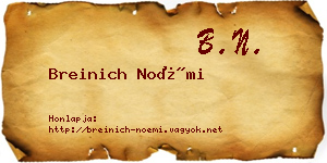 Breinich Noémi névjegykártya